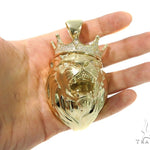 Large Crown Lion Head Diamond Pendant 49161 - Image 9