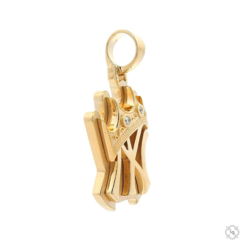 14K Gold Yankee Crown Pendant, photo 3 of 8