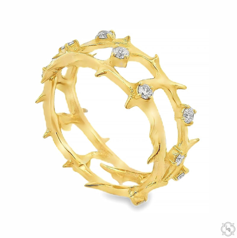 14K Gold Crown of Thorns Diamond Ring, photo 2 of 7