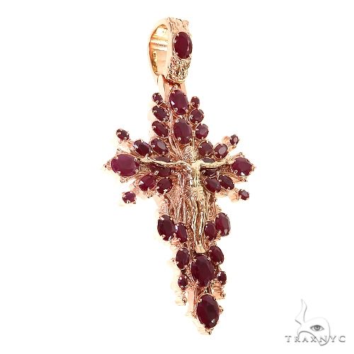Cross Inside Ruby Sovereign's Halo Ruby Cross pendant 69182 | TraxNYC