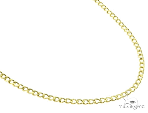 10k Yellow Gold Hollow Curb Link Chain 24 Inches 2mm 56876 - Image 2