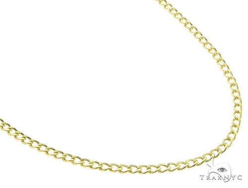 10k yellow gold curb chain necklace 2mm thickness with lobster clasp, 22 inches long