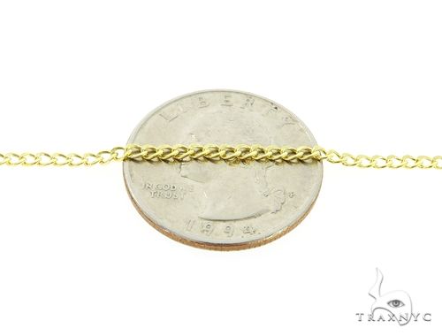 10K Yellow Gold Hollow Curb Chain 2mm, photo 3 of 5