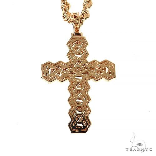 14K Gold Cuban Link Diamond Cross Set, photo 4 of 8
