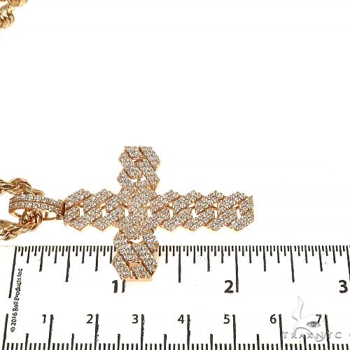 14K Gold Cuban Link Diamond Cross Set, photo 6 of 8