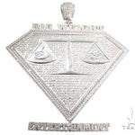 Cubic Zirconia .925 Sterling Silver Custom Large Pendant 64142 - Image 1