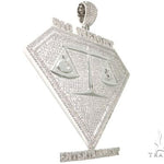 Cubic Zirconia .925 Sterling Silver Custom Large Pendant 64142 - Image 2