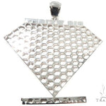 Cubic Zirconia .925 Sterling Silver Custom Large Pendant 64142 - Image 3