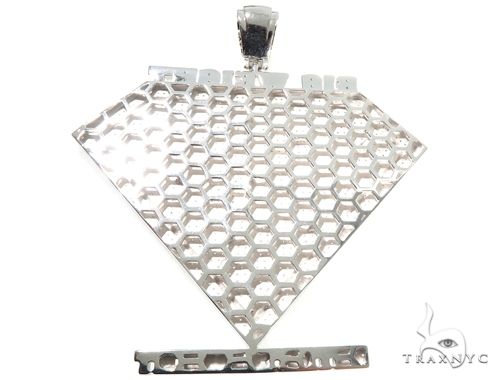 Cubic Zirconia .925 Sterling Silver Custom Large Pendant 64142 - Image 3