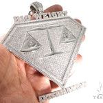 Cubic Zirconia .925 Sterling Silver Custom Large Pendant 64142 - Image 4