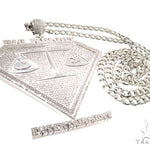 Cubic Zirconia .925 Sterling Silver Custom Large Pendant 64142 - Image 5