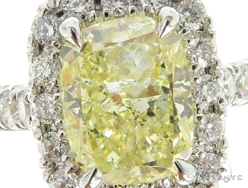 Cushion Cut Halo Diamond Engagement Ring Set 45619 - Image 4