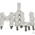 Custom  MILI Name Pendant with Drip in Black Diamonds 65221 - Image 1