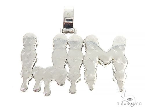 Custom  MILI Name Pendant with Drip in Black Diamonds 65221 - Image 3