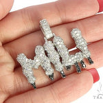 Custom  MILI Name Pendant with Drip in Black Diamonds 65221 - Image 5