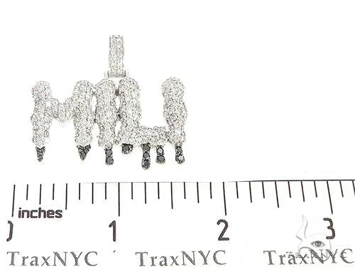 Custom  MILI Name Pendant with Drip in Black Diamonds 65221 - Image 6