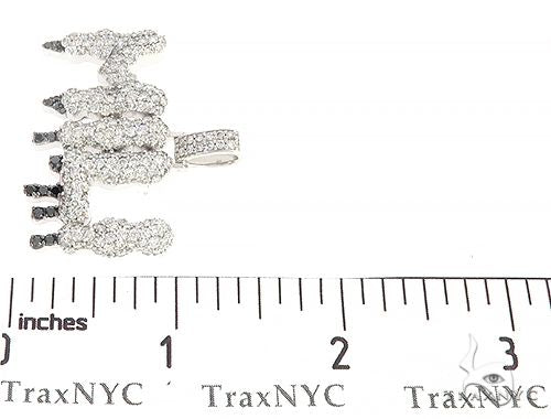 Custom  MILI Name Pendant with Drip in Black Diamonds 65221 - Image 7