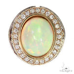Custom 14K Gold Opal Diamond Ring 67293 - Image 2