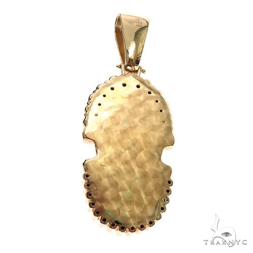 Custom 14K Gold Ruby African Mask Pendant 57697 - Image 4