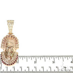 Custom 14K Gold Ruby African Mask Pendant 57697 - Image 5