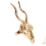 Custom 14K Yellow Gold Antelope Skull Ring 65011 - Image 3
