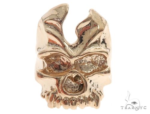 Custom 14K Yellow Gold Skull Ring 65008 - Image 2