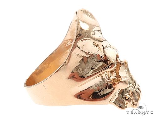 Custom 14K Yellow Gold Skull Ring 65008 - Image 4
