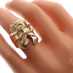 Custom 14K Yellow Gold Skull Ring 65008 - Image 7