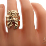 Custom 14K Yellow Gold Skull Ring 65008 - Image 8