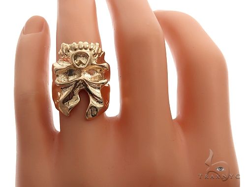 Custom 14K Yellow Gold Skull Ring 65008 - Image 8