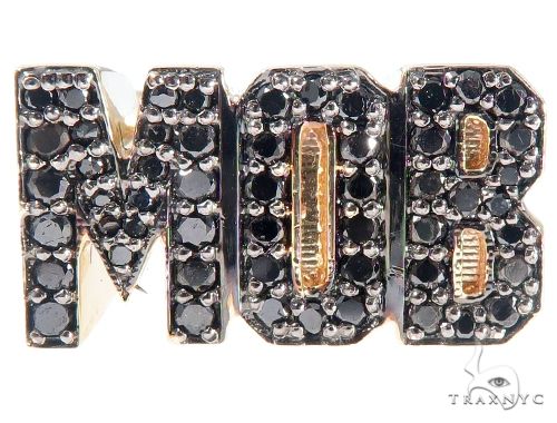 14K Gold Custom Black Diamond 'MOB' Ring, photo 2 of 8