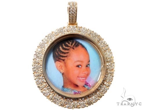 Custom Cluster Diamond Photo Pendant 1.75 inch 64527 - Image 1