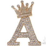 Custom Crowned Initial A Letter Diamond Pendant 64528 - Image 1