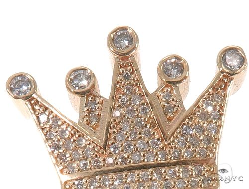 10K Gold Custom Crowned Initial A Letter Diamond Pendant, photo 5 of 9
