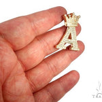 Custom Crowned Initial A Letter Diamond Pendant 64528 - Image 7