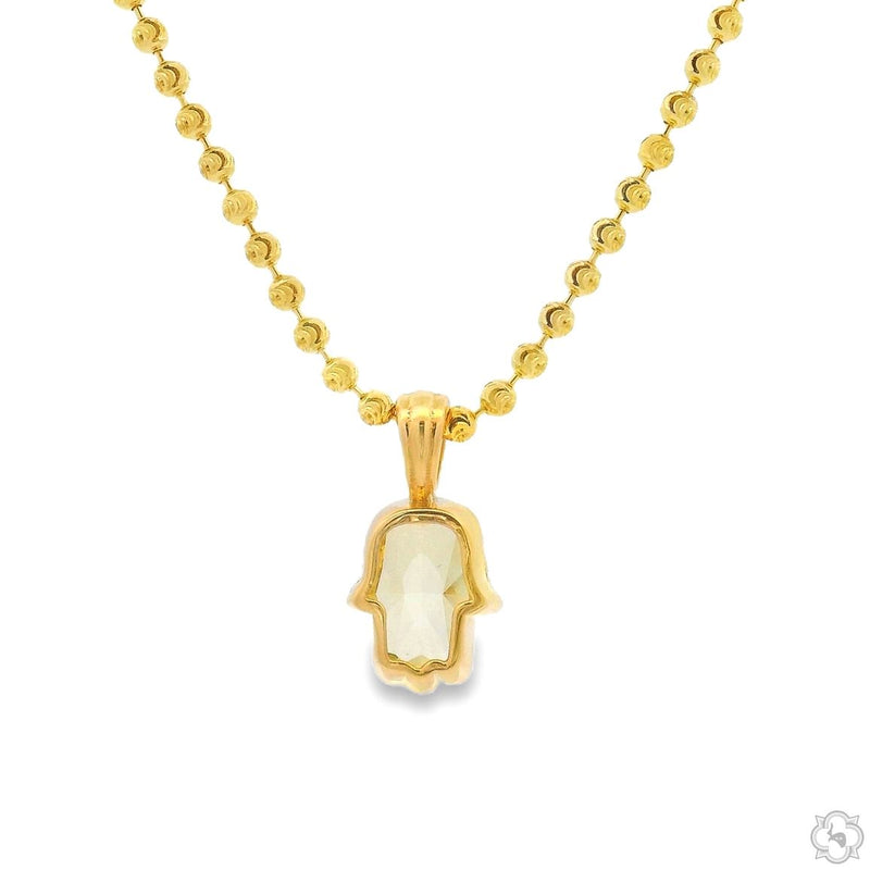 14K Gold Custom Cut Lab-Grown Diamond Hamsa Pendant, photo 4 of 9