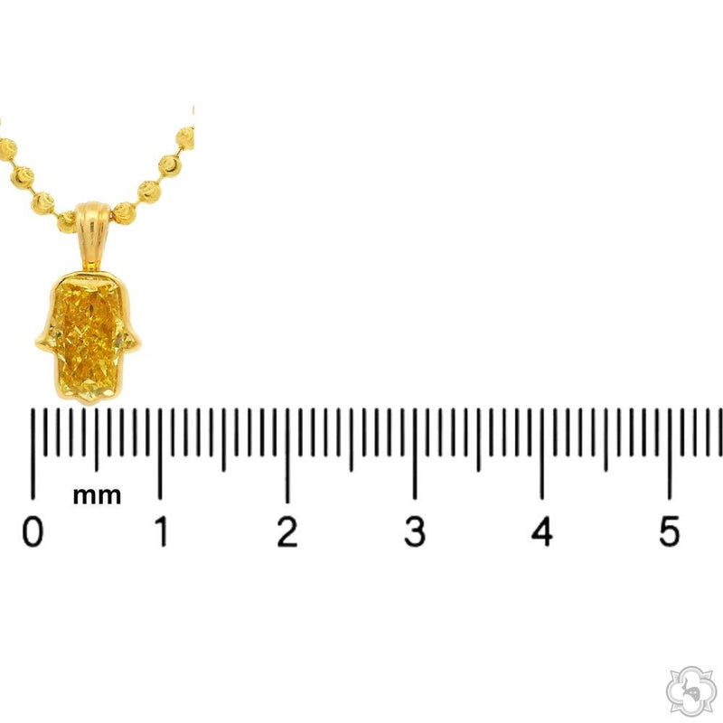 14K Gold Custom Cut Lab-Grown Diamond Hamsa Pendant, photo 6 of 9