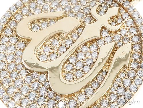 14K Gold Custom Diamond Allah Islam Pendant, photo 4 of 7