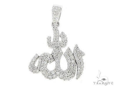 14K Gold Custom Diamond Allah Pendant Islam Religious Charm
