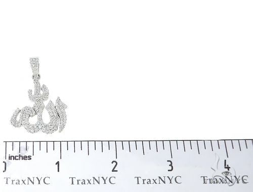 14K Gold Custom Diamond Allah Pendant Islam Religious Charm, photo 6 of 7