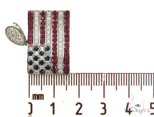 Custom Diamond American Flag Pendant 45582 - Image 6