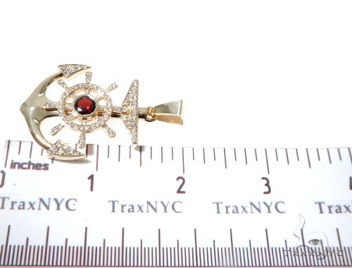 14K Gold Custom Diamond Anchor Pendant, photo 6 of 7
