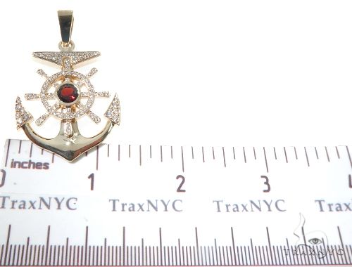 14K Gold Custom Diamond Anchor Pendant, photo 7 of 7