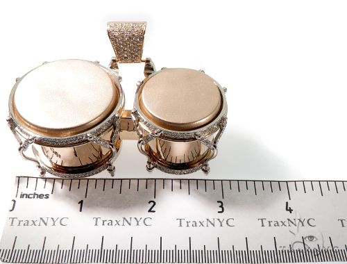 Custom Diamond Bongo Drums Pendant 64488 - Image 10