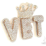 Custom Diamond Crowned Initial Letter Word Charm Pendant 64752 - Image 2