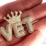 Custom Diamond Crowned Initial Letter Word Charm Pendant 64752 - Image 5