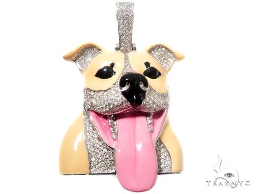 Custom Diamond Dog Pendant 64514 - Image 1