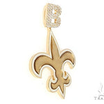 Custom Diamond Letter B Gold Saints Pendant 65228 - Image 2