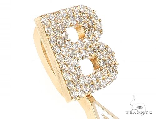 Custom Diamond Letter B Gold Saints Pendant 65228 - Image 5
