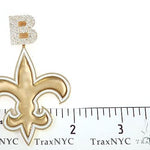 Custom Diamond Letter B Gold Saints Pendant 65228 - Image 7